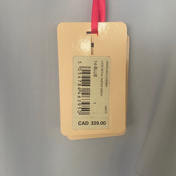 NWT Ted Light Blue/Baker Purple Flare Dress w/ Lace Back - Picture 4 of 6